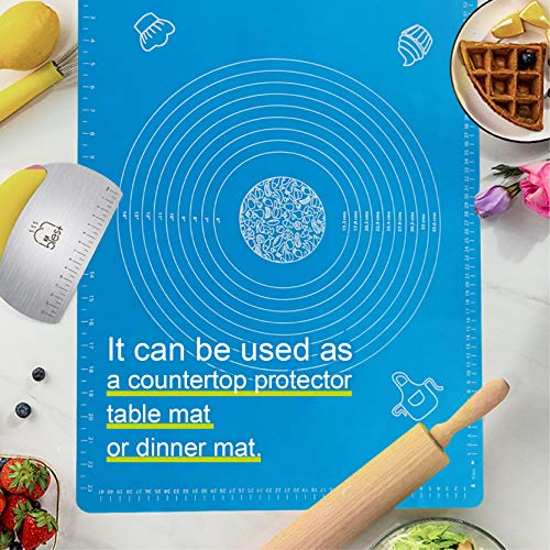 TQmate Tapete Silicona Amasar, Estera para Hornear de Silicona de Masa de Pizza de Pastelería, Silicone Baking Bakeware Cooking Mat（64*45cm）