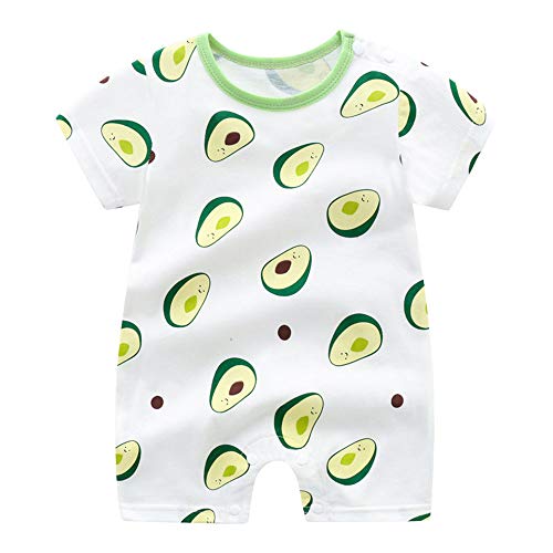 Treer Mameluco Bebé, 100% Algodón Recién Nacidos Niño Niñas Verano Bautizo Peleles Bodies Conjuntos Monos Ropa de Bebe Body de Manga Corta para Bebé (100cm,Aguacate Verde)