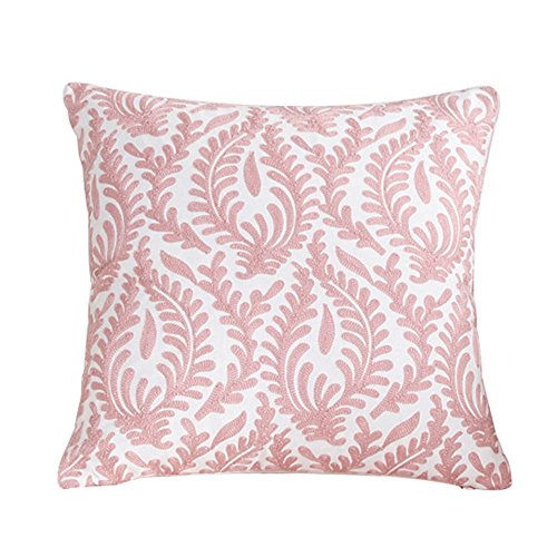 treestar 1pcs arte bordado de color rosa rama de coral cuadrado protección de almohada Funda de almohada Funda de almohada de 45 x 45 cm