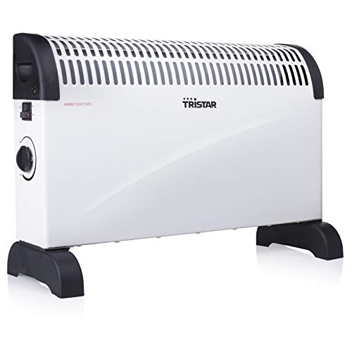 Tristar KA-5911 - Calefactor Convector con 2 Ajustes de Calor, Termostato Regulable, Asas Integradas, 1500 W, Blanco