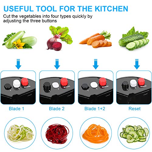 Trituradora en espiral multifuncional cuatro en uno adecuada para cortadores manuales de verduras para calabacín pasta pepino zanahoria y patatas sin BPA