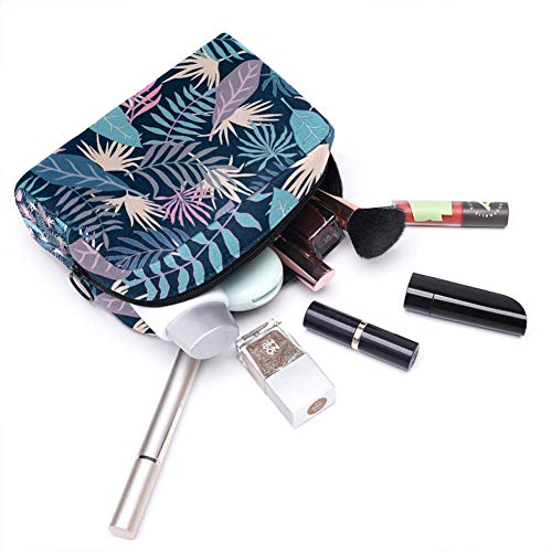 Tropical con hojas de palma bolsa de cosméticos para mujeres, adorables espaciosas bolsas de maquillaje viaje impermeable bolsa de aseo accesorios organizador perezoso regalos