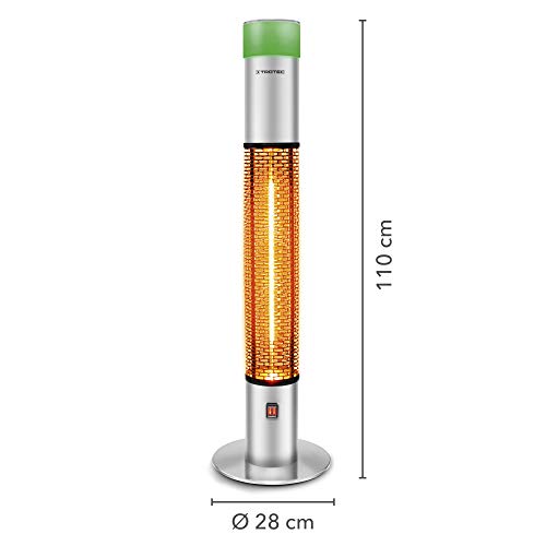 TROTEC Calefactor por Radiación de diseño para Terrazas IRS 1500 E radiador infrarrojo 1.500 vatios con LED de 16 Colores y 4 Efectos