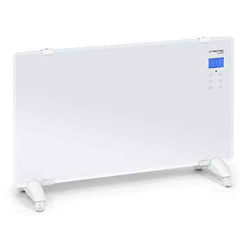 TROTEC Convector Cristal de Diseño TCH 2010 E, 2.000 W, Calefactor, Radiador, Control Temperatura Automático, 2 Niveles de Calor, Mando a Distancia, Pantalla LCD táctil