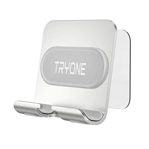 Tryone Soporte Móvil Pared: Soporte para Celulares y Tablets Montado en Pared para Cargar,Autoadhesivo Soporte Móvil para Phone XS MAX XR X 8 7 6S 6 Plus 5S, Samsung S10 S9 S8 S7 S6, Otros Teléfonos