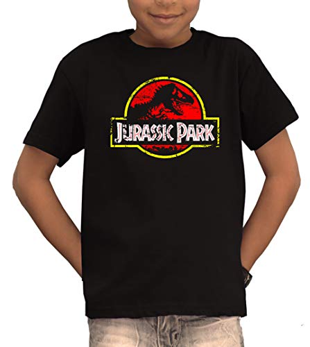 TSP Jurassic Park Distressed Logo - Camiseta infantil negro 110/116 cm