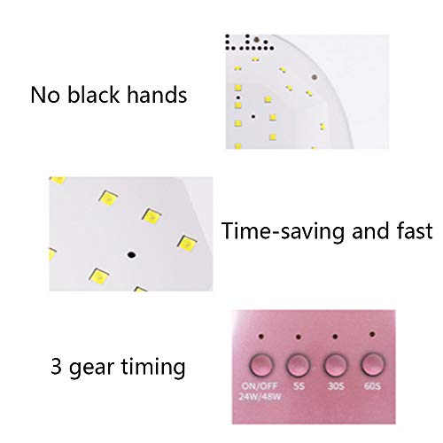 TSSM 48W LED Lámpara de Uñas Secador de Uñas Portátil ManicuraPedicura Lámpara de Curado Temporizador Más Anti-UV Guantes de Regalo Adecuado