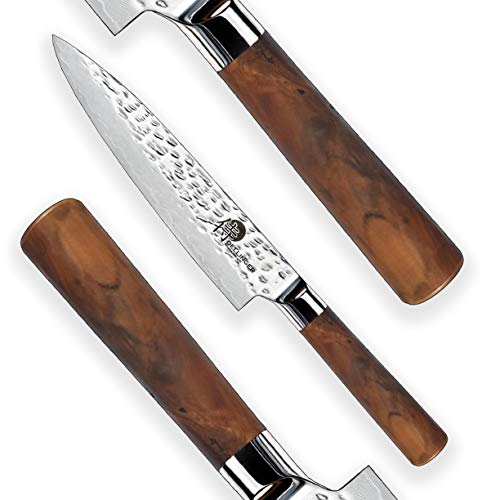 Tsuchime SXL-M8II Dellinger - Cuchillo de cocina (20,3 cm, acero de Damasco de 67 capas, acero VG10 japonés y mango ergonómico de cartón estabilizado, hoja de 200 mm)