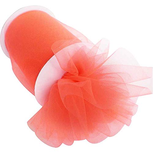 TtS - Bobina de rollo de tul para tutú, fuestas de cumpleaños, envoltorio de regalos, manualidades, decoraciones de vestidos y lazos de boda, 15,25 cm x 91,44 m (6 pulgadas x 100 yardas)., Burnt Orange