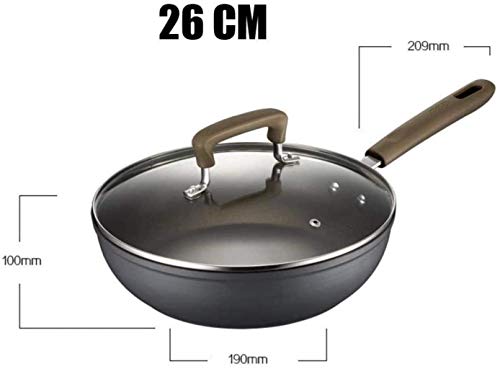 TTZY Humo de la Cocina Ollas Sartenes Cacerola Antiadherente sartén Wok Pan Pot Filete SARTÉN Menos Combustible de Horno fácil de Limpiar Gas, 28cm SHIYUE (Size : 26CM)