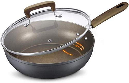 TTZY Humo de la Cocina Ollas Sartenes Cacerola Antiadherente sartén Wok Pan Pot Filete SARTÉN Menos Combustible de Horno fácil de Limpiar Gas, 28cm SHIYUE (Size : 26CM)