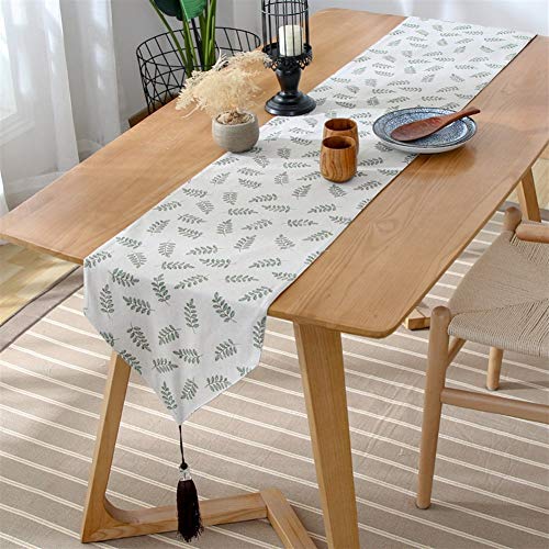 TUANZI Squisito Runner da tavolo Inicio Cubierta de Mesa decoración Estampado de Flores Bordado Camino de Mesa con la Borla Grupo de Comedor, Estilo Vector Rayado Runner Europea per Feste, ristoranti