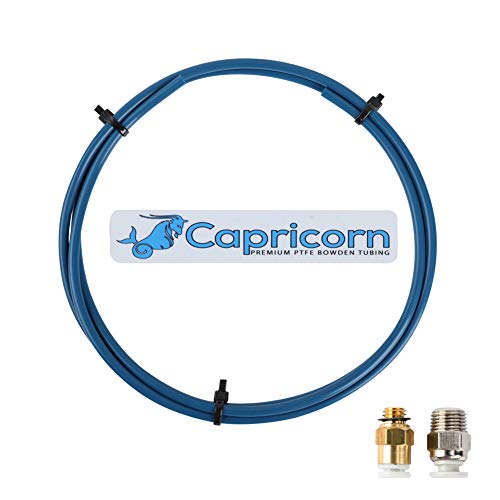 Tubo Original Capricorn Premium Tubo de PTFE Bowden Serie XS 1.2M para filamento de 1.75mm con 1PCS PC4 M6 Empujador Neumático para conectar y PC4 M10 Recto Rápido en el Ajuste Para la Impresora 3D