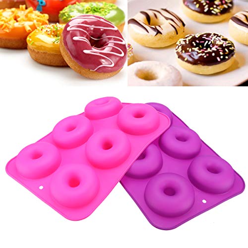 TuToy 2 Unids Donut Bagel Molde De Silicona Pastel Galleta Tarta De Queso Hornear Molde Antiadherente