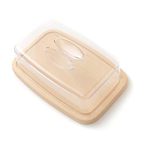 Tuuli Kitchen Quesera Tabla Cortar Madera Cocina Conservación Embutidos Queso Pan Torta Campana Tapa Plastico Rectangular