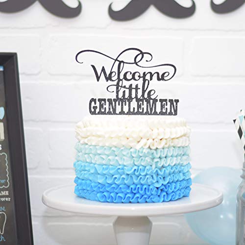 Twins Baby Shower - Decoración para tarta de bebé, diseño de muñeco pequeño