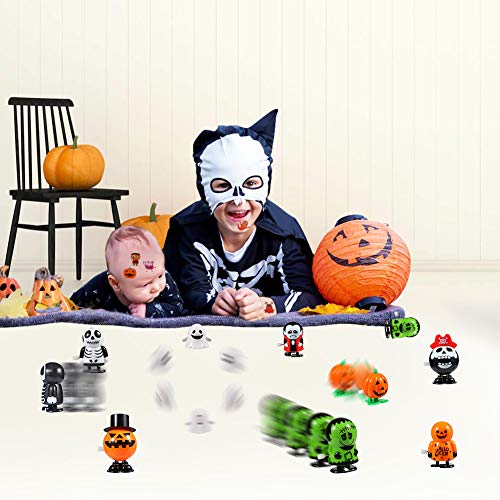 Twister.CK Halloween Pumpkin Ghost Skull Wind Up Toys, Divertidos Juguetes de Salto para la Fiesta de Halloween Goody Bag Filler (Paquete de 12)