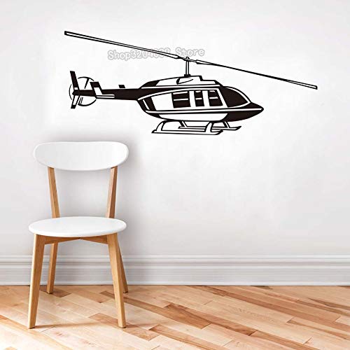 TYLPK Artículos para el hogar Decoración del hogar Ejército Militar Calcomanías negras Patrón creativo Helicópteros Extraíble Arte Pegatinas de pared YY455 102x42cm