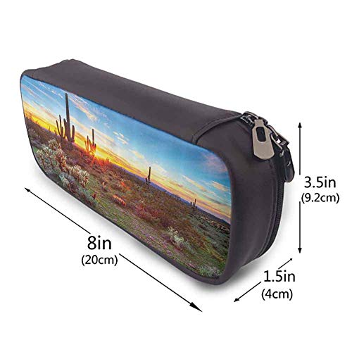 TYUHN Safari Decor Bolsa de lápices de varios patrones Imagen de un tigre de Bengala acostado cerca del agua Vida salvaje Cueva Piedra Relajarse Agua clara Accesorios lindos