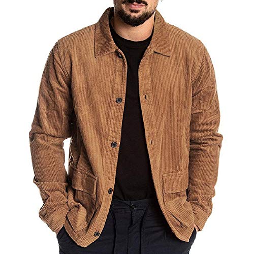 U/A Hombres Invierno Pana Chaqueta Marrón Abrigo Negro Delgado Parka Piloto Chaqueta para Hombre Casual Verde caqui XL