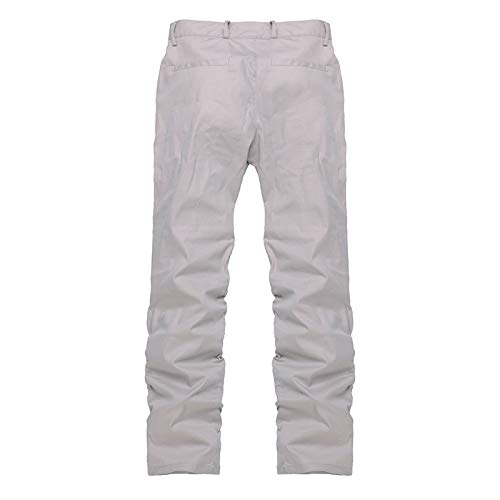 U/A Hombres Pantalones Botón Casual Color Sólido Ocio Chinos Pantalones Hombres Streetwear Casual Negocios Largos Sartenes Hombres Pantalones Rectos Gris gris 44