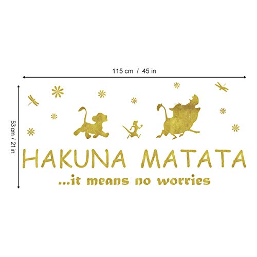 ufengke Pegatinas de Pared Letras and Frases Hakuna Matata Vinilos Adhesivas Pared Citas Motivacionales Doradas para Dormitorio Guardería Habitación Infantiles Niños