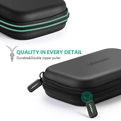 UGREEN Funda para Disco Duro Externo 2.5", Estuche Rígida con Doble Capa Acolchada EVA Protegida para Toshiba, WD My Passport, Seagate, Samsung5T/3T, HDD, SSD, Maxtor, Lacie, U Disk,SD Card, USB Cable