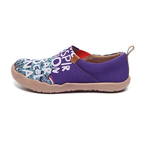 UIN Estilo Español Mocasín de Mujer Verano,Mocasín de Cuero Casual Diseñado Holgazán de Mujer Zapatos Comodos de Zapatos Mujer Lona