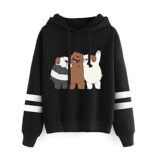 Ukaopjge We Bare Bears Sudaderas con Capucha Sudaderas con Capucha cómodas Suéter clásico Ocio Sudadera con Capucha Impresa Unisex We Bare Bears Sudaderas (Color : Black01, Size : S)