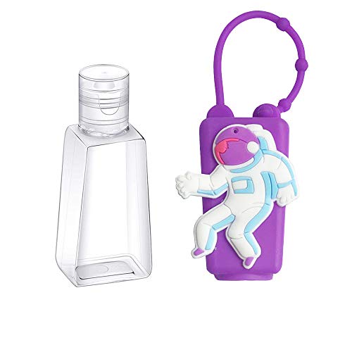 Ulife Mall 6 Piezas Botellas de Viaje Vacía Portátiles para niños, 30ml Contenedores de Viaje de Plástico Rellenables a Prueba de Fugas con llaveros de Silicona para Desinfectante de Manos, Loción