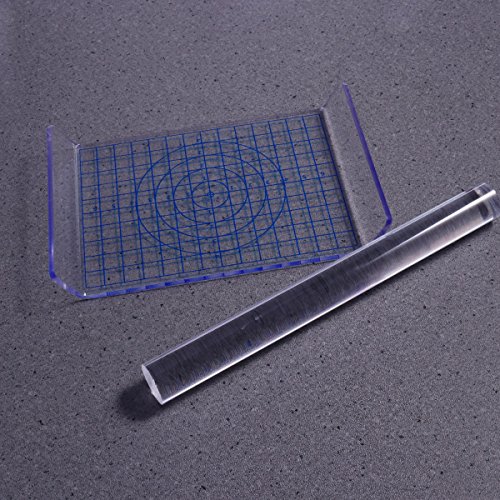 ULTNICE 2pcs Clay Rolling Pin Acrylic Clay Roller Acrylic Sheet Board with Grid Essential Modelling Tools