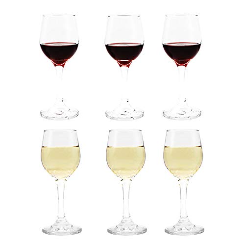 Umi.by Amazon Copas de vino 220 ml Juego de 6 vasos grandes tipo Copas de Agua Transparente