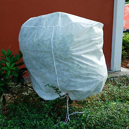 unda Protectora para Plantas, protección contra congelación, Manta Protectora para árboles de Plantas, arbustos, Chaqueta, con cordón de 1.77 oz/yd2 100x100cm