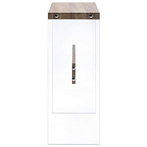 UnfadeMemory Mesa Consola Recibidor de Entrada de Cristal,Mesa Alta Cocina,Mesa de Entrada,Mueble Auxiliar,Superficie de MDF,82x29x75,5cm (Roble)