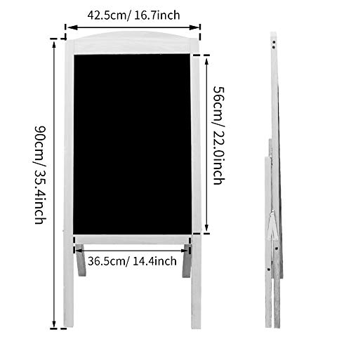UNHO Pizarra de Madera de Pie Pizarra de Dibujo Magnética Tablero Publicitario para Menú Anuncios Promociones Pizarra Plegable para Restaurante Cafetería Bar Color Gris