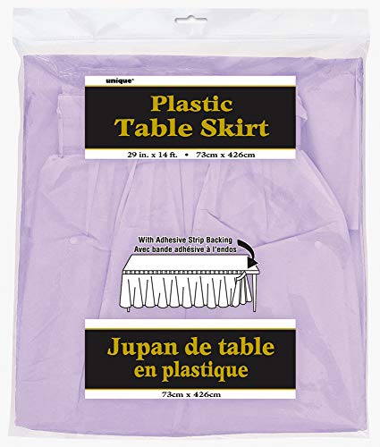 Unique Party- Falda de mesa de plástico, Color lavanda, 420 cm (50052)