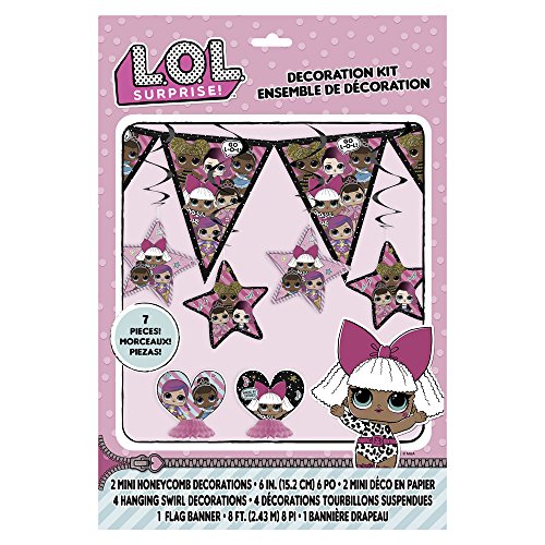 Unique Party - Kit de Decoraciones - Diseño de LOL Surprise - Conjunto de 7 (79100)