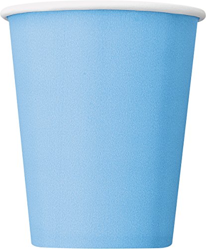 Unique Party- Paquete de 14 vasos de papel, Color azul claro, 266 ml (30903)