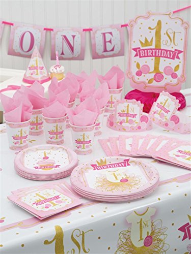 Unique Party- Servilletas de Papel, 16 Unidades, Color rosa y dorado (58152)