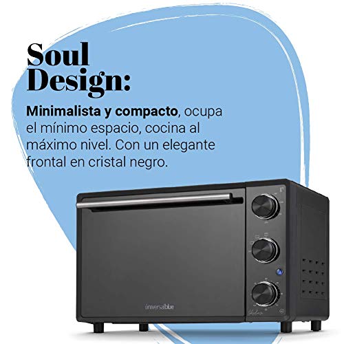 UNIVERSALBLUE Mini Horno Eléctrico de Sobremesa | Potencia 1300W | Capacidad 19L | Horno Pequeño