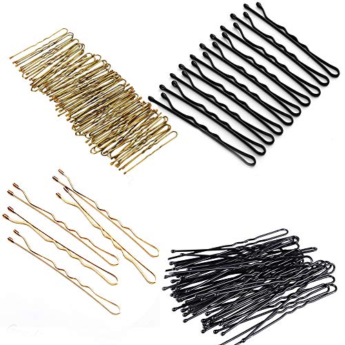 Unos 200 Piezas Clips de Pelo Horquillas de Pelo en U y para Niñas y Mujeres unos 140 Piezas Gomas y unos 3 Piezas Pinza de pelo en espiral negra de Pelo con Caja de Almacenaje Transparente