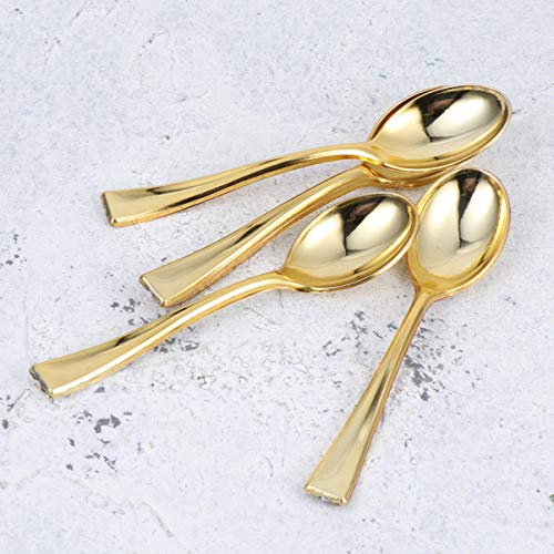 UPKOCH 24pcs Cuchara de Café Cucharaditas Espresso Cucharas Cuchara de té Postre Vajilla Mezcla de Azúcar Mezcla Helado Pastel Cena Comedor Condimento (de oro)