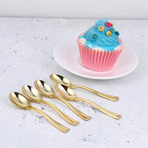 UPKOCH 24pcs Cuchara de Café Cucharaditas Espresso Cucharas Cuchara de té Postre Vajilla Mezcla de Azúcar Mezcla Helado Pastel Cena Comedor Condimento (de oro)