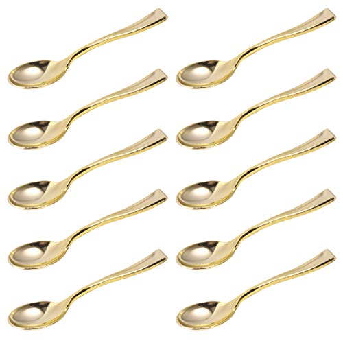 UPKOCH 24pcs Cuchara de Café Cucharaditas Espresso Cucharas Cuchara de té Postre Vajilla Mezcla de Azúcar Mezcla Helado Pastel Cena Comedor Condimento (de oro)