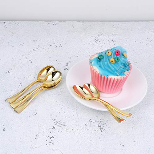 UPKOCH 24pcs Cuchara de Café Cucharaditas Espresso Cucharas Cuchara de té Postre Vajilla Mezcla de Azúcar Mezcla Helado Pastel Cena Comedor Condimento (de oro)