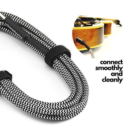 Urbanphonics Cable Profesional Calidad para Guitarra Eléctrica, Electroacústica, Bajo, y Teclados - Deluxe Trenzado Tweed - Estándar 1/4 Jack a Jack - 16 pies (5m) - Garantizado