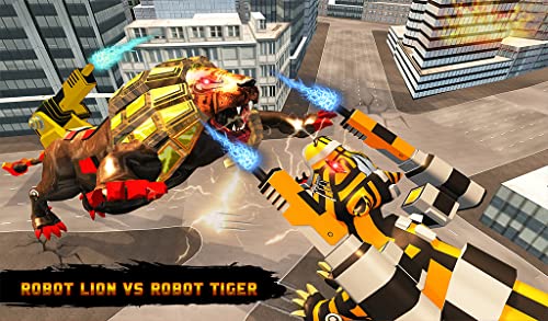 US Police Lion Robot vs Tiger Robot Wars Transform