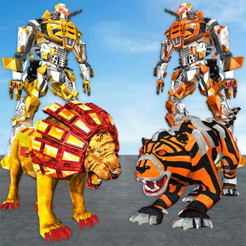 US Police Lion Robot vs Tiger Robot Wars Transform