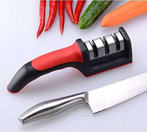 UTECH Afilador de Cuchillos Profesional, 3 en 1, Knife Sharpener, Afilador de Cuchillos manuales de Cocina, para Todo Tipo de Cuchillos.