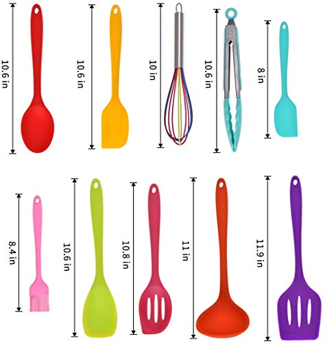 Utensilios de Cocina de Silicona Resistentes al Calor, Herramientas antiadherentes para Hornear en la Cocina 10 Piezas Vistoso